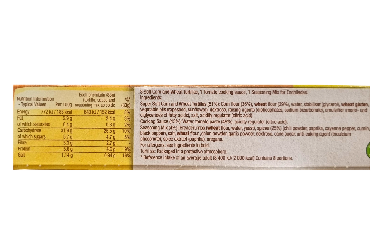 Old El Paso Cheese Baked Enchilada Kit Mild 663g Best Before